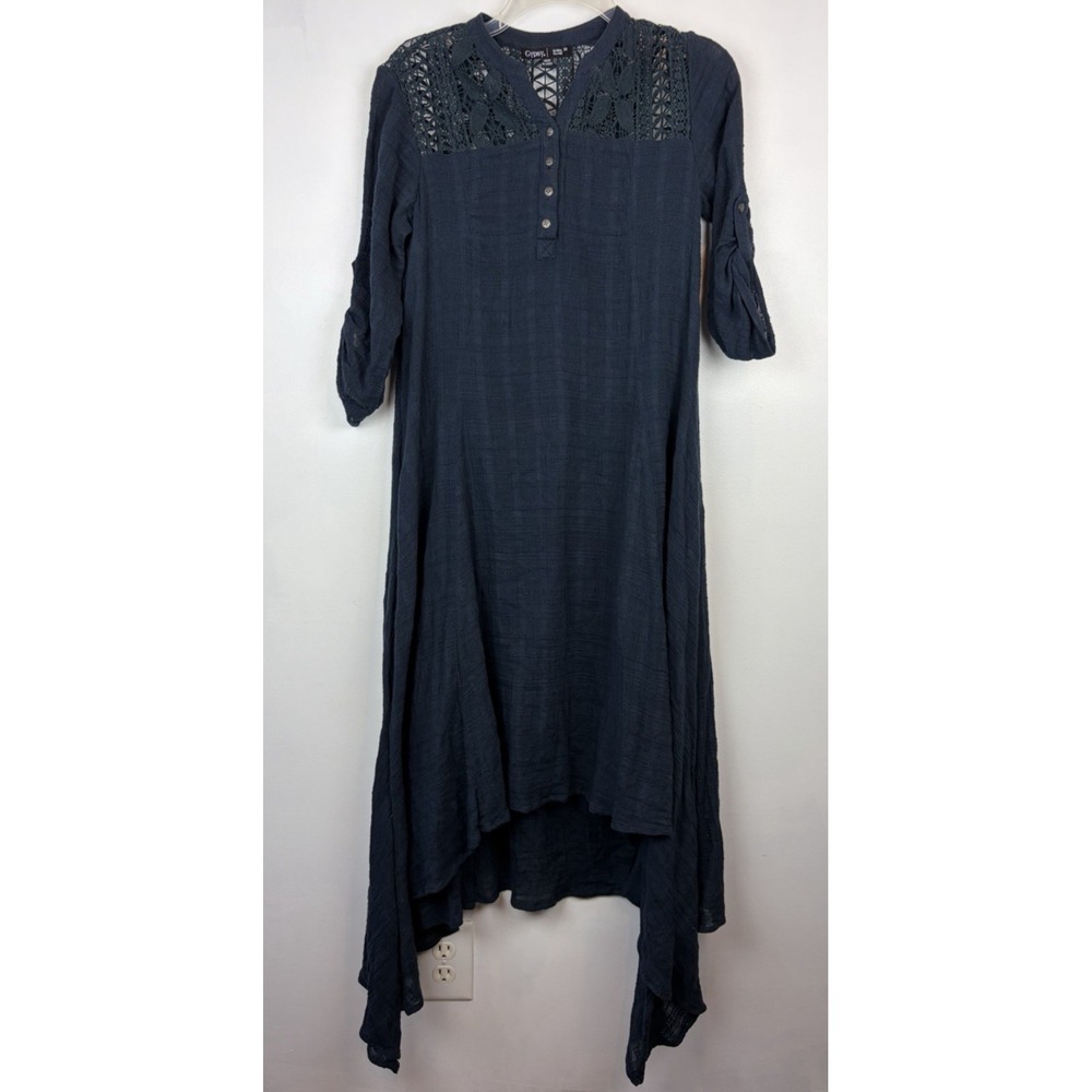 Gypsy 05 Global Village Dress Womens XS Blue Boho Hippie Asymmetrical Festival